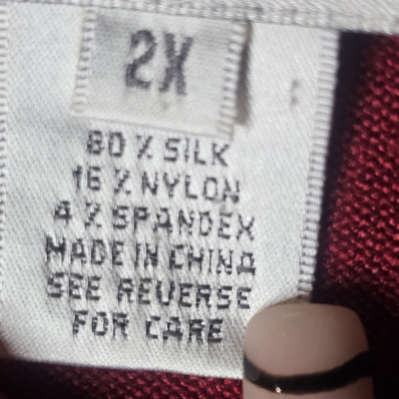 OSCAR women's red long-sleeved scoop neck sweater size 2X - Picture 6 of 6